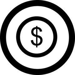 Coin icon isolated on background