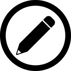 Pencil icon isolated on background