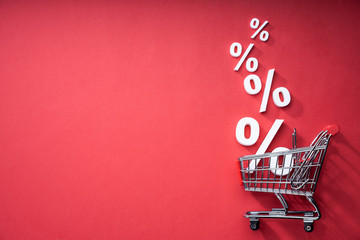 Sale Percents Falling Into Shopping Cart - Powered by Adobe