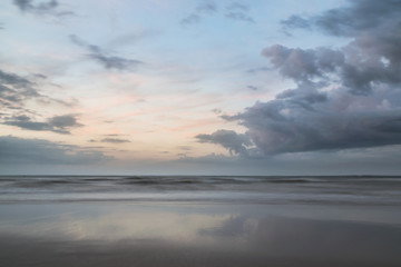 Fototapeta na wymiar Beauty Evening Sunrise at a beach in Holland