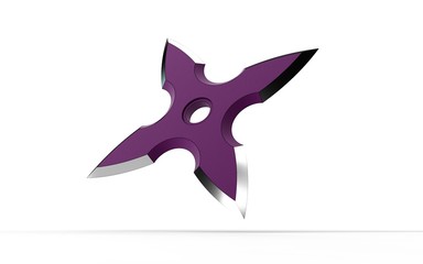 3d illustration of ninja shuriken isolated on white