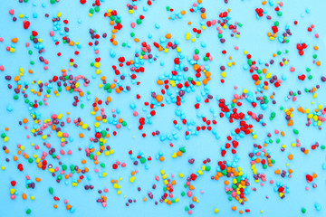 Birthday or party background with colorful candys.
