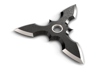 3d illustration of ninja shuriken isolated on white © Ildar