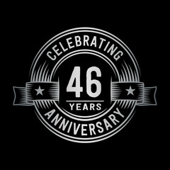 46 years anniversary celebration logotype. Vector and illustration.