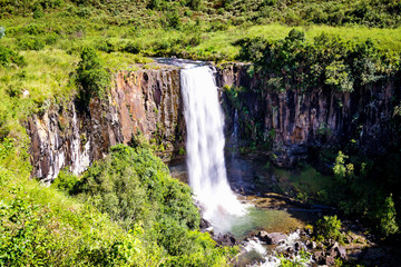 Fototapeta na wymiar The Sterkspruit waterfall near Monks Cowl in the Kwazulu-Natal Drakensberg, South Africa