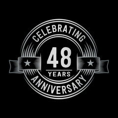 48 years anniversary celebration logotype. Vector and illustration.