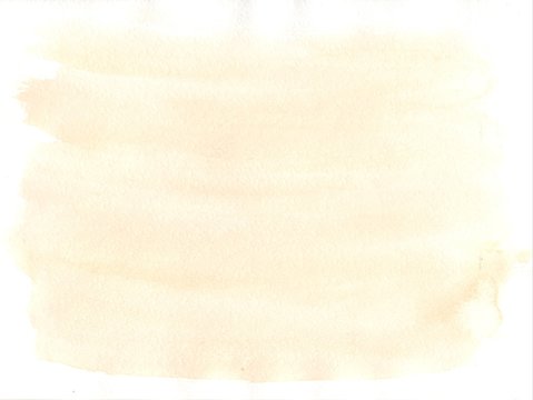 Abstract biege watercolor texture on white  background. Old paper with copy space for your text or image. Hand drawn design illustration.