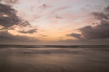 Naklejka na ściany i meble Beauty Evening Sunrise at a beach in Holland