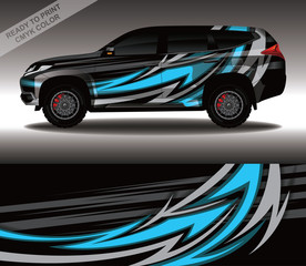 Car wrap decal design vector, custom livery race rally car vehicle sticker and tinting.