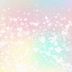 White heart love confettis. Valentine's day gradie