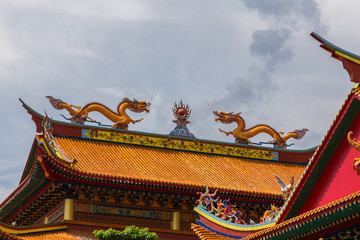 Beautiful architecture building of Chinese temple of Sabah, Malaysia