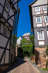 Gasse und Häuser in Marburg, Hessen