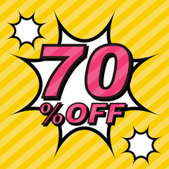 SALE70%OFF（アメコミ風POP/チラシ素材）