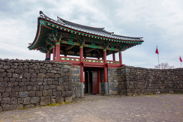 Obraz premium Seongeup Folk Village in Jeju island. South Korea.