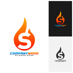 Letter S with Fire Logo Design Vector Template, Creative design, Icon Symbol, Illustration