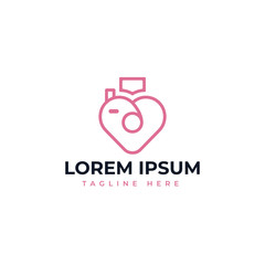 Love phothography logo template premium vector