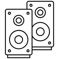 Sound USB Woofer Speakers Design, Party and Celebration Equipment Vector Icon, Audio Stereo  System Home Entertainment Electronics on White Background