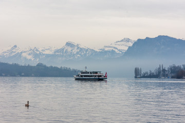 sailing in one of the lakes of lucerne