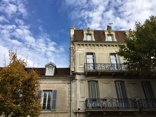 Look up and enjoy a different perspective! Buildings in Dijon's historic old town - Burgundy, France