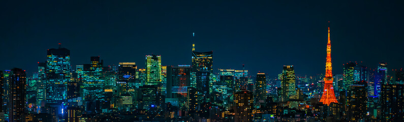 Fototapeta na wymiar 東京都市風景 夜景 ~Night View of Tokyo Japan~ skyscraper