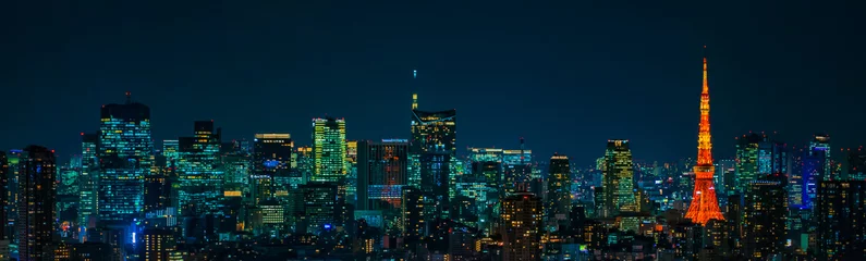 Fotobehang 東京都市風景 夜景 ~Night View of Tokyo Japan~ skyscraper © 拓也 神崎