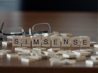 simsense concept represented by wooden letter tiles