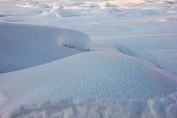 snow drifts. Natural species of Siberia.