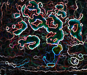 Stock illustration. Web design background and more. Digitally Generated Image. Dark background. Computer graphics. Illustrations for poster, background or card