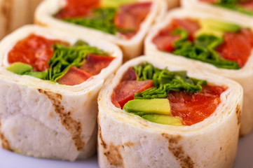  pita roll cut as a roll on a white background 19