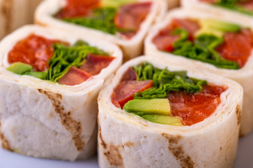  pita roll cut as a roll on a white background 18