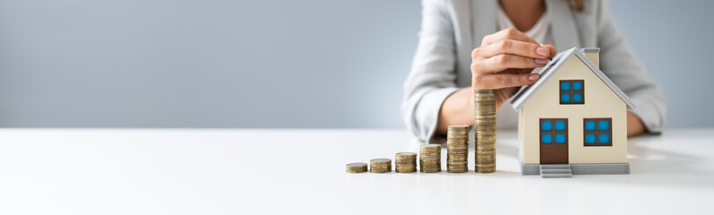 Person Inserting Coin In The House Model