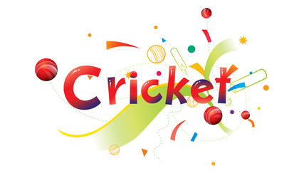 Cricket  sports banner or poster design. Vector abstract colored sports background.