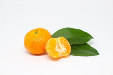 Fresh nadorcott oranges on white background