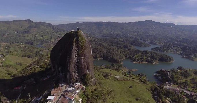 View of the Stone, the Guatap&eacute; Pe&ntilde;ol and the Slopes of the Small Hills that Surround it that look like Islands.