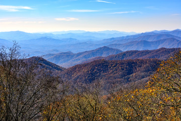 Landscape of Blue Ridge Mountains In North Carolina