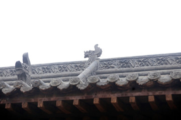 Ancient Chinese eaves sculpture