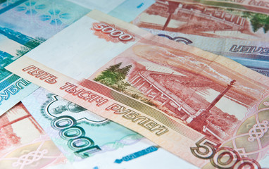 Money. Russian roubles bills (background)