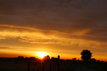 Obraz premium sunrise in a small village in Germany