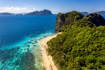 Top view of Helicopter Dilumacad island. Beautiful Philippines, El Nido, Palawan - Tour C