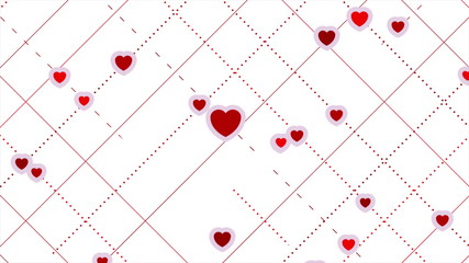 Red hearts abstract St Valentines Day background