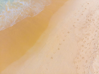 Aerial view summer sea beach wave white sand copy space