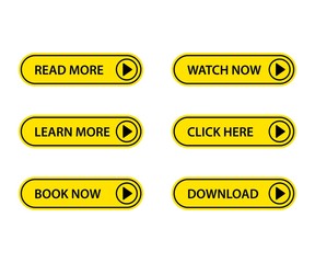 Yellow modern style button set. Vector illustration of a modern style flat.