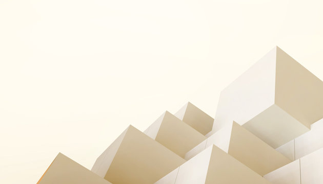 Abstract Linear geometry triangle  minimal Creative concept on  yellow  background - 3d rendering - Powered by Adobe