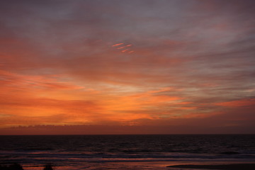 Awesome sunrising on the beginning of spring at punta del diablo, uruguay