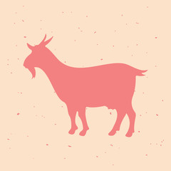 Goat. Vintage logo, retro print, poster for Butchery meat shop. Logo template for meat business, meat shop.