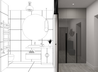 modern apartment interior, 3D illustration