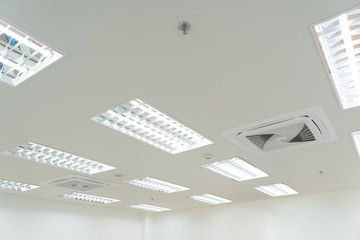 ceiling, lighting, air condition ceiling type, smoke detector and springer