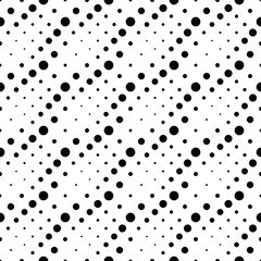 Geometrical black and white seamless circle pattern background - abstract vector illustration from circles