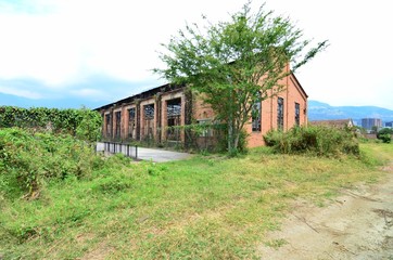 Naklejka premium Workshops and old warehouses of the Antioquia railway