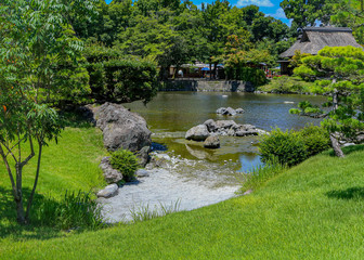 Fototapeta na wymiar pond of Japanese garden 